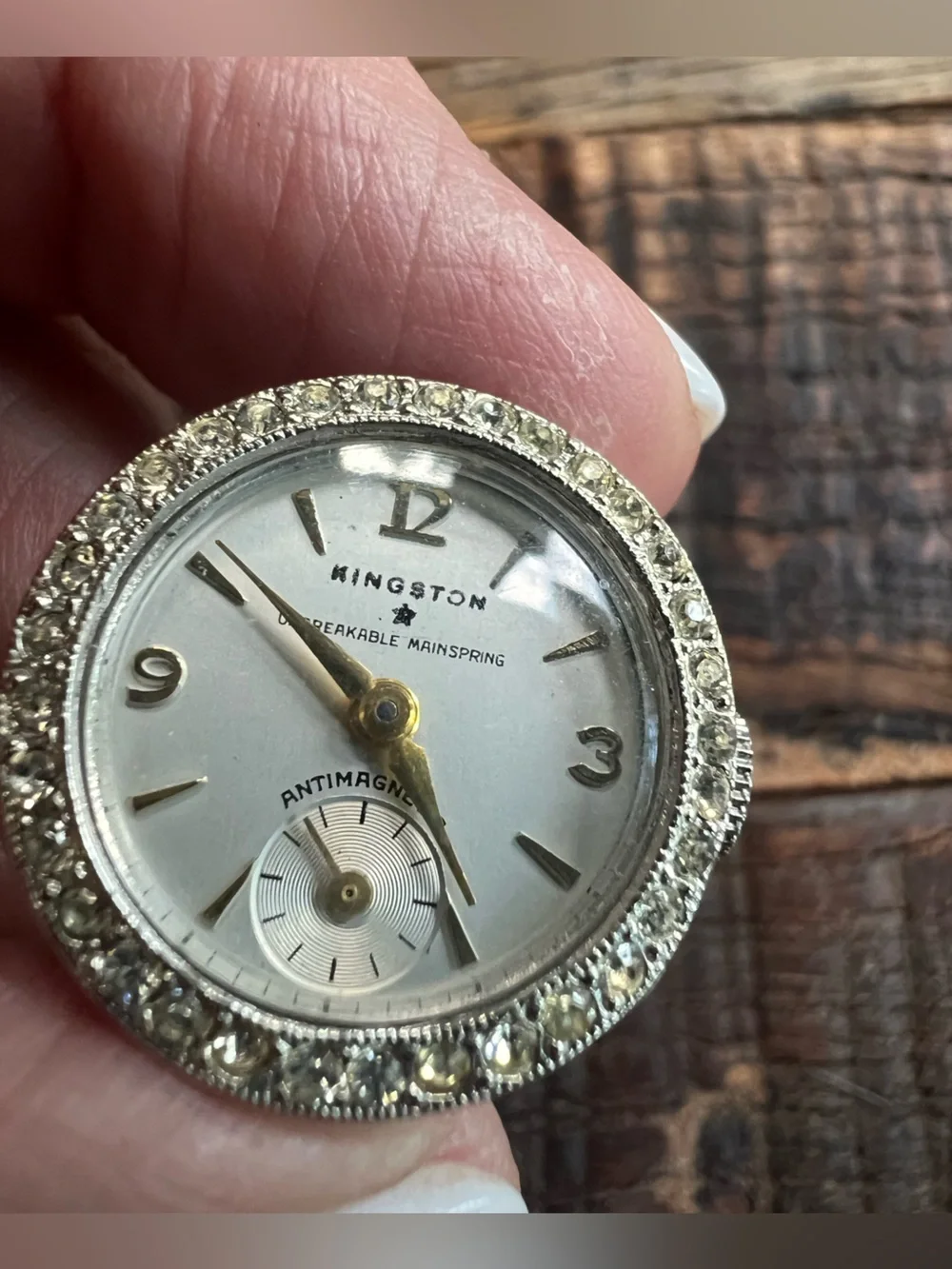Kingston Silver Crystal Halo Watch Dial cuff links watch movement